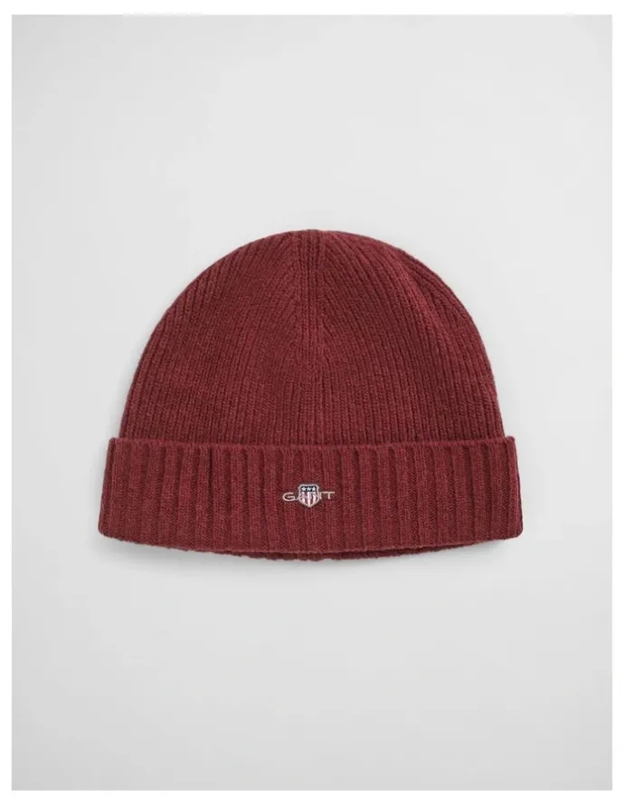 Gant Shield Wool Beanie in Plumped Red