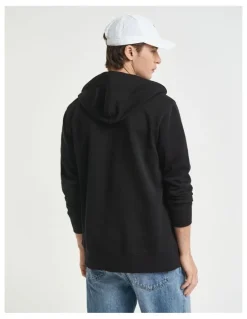 Gant Shield Zip Hoodie in Black