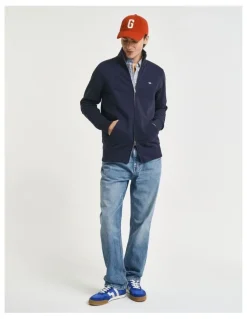 Gant Shield Zip Sweatshirt in Evening Blue