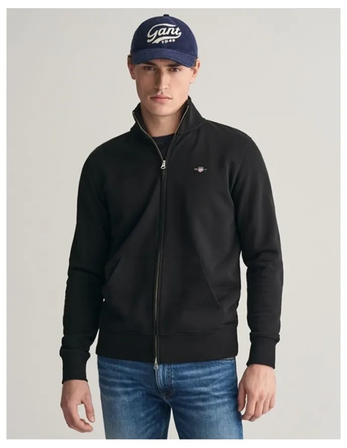 Gant Shield Zip Sweatshirt in Black