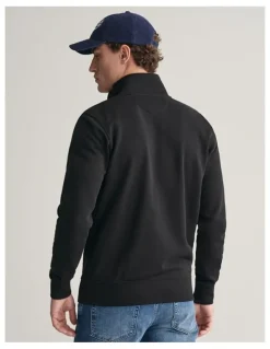 Gant Shield Zip Sweatshirt in Black