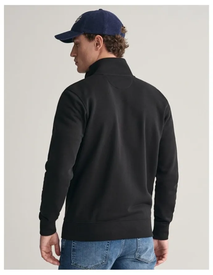 Gant Shield Zip Sweatshirt in Black