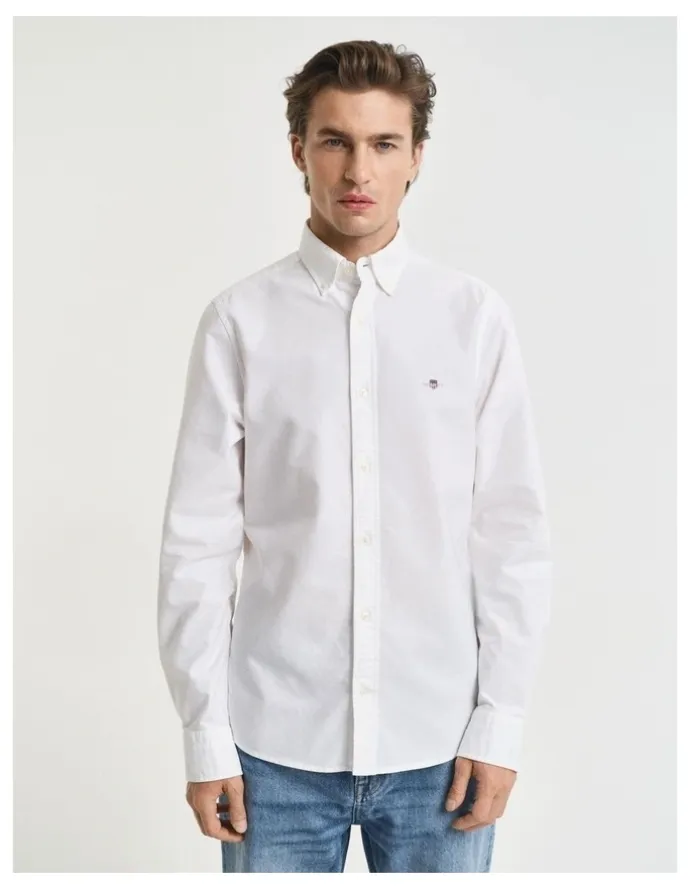 Gant Slim Fit Oxford Shirt in White
