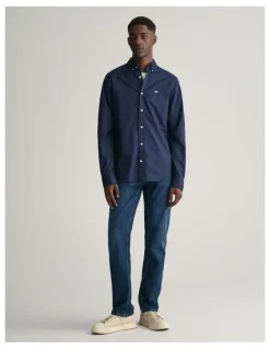 Gant Slim Fit Poplin Shirt in Marine