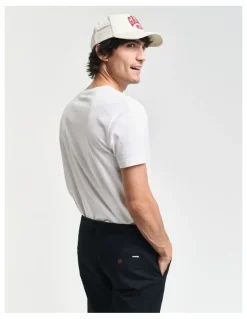 Gant Slim Fit Shield V-Neck T-Shirt in White