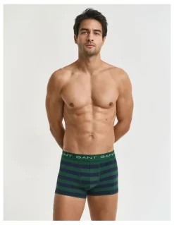 Gant Striped 3-Pack Trunk in Forest Green