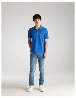 Gant Tipped Pique Polo Shirt in Rich Blue