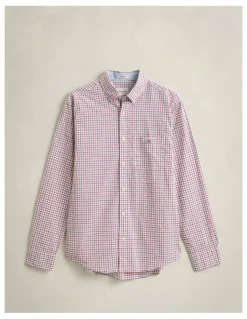 Gant Checked Classic Poplin Shirt in Rose Red