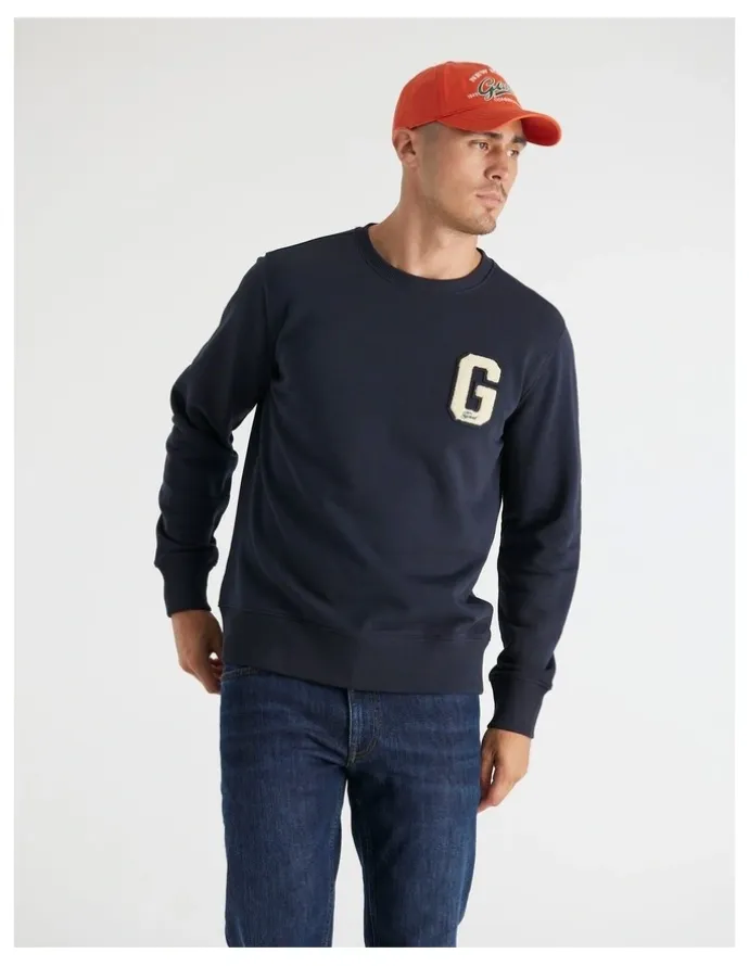 Gant G Badge Sweatshirt in Evening Blue