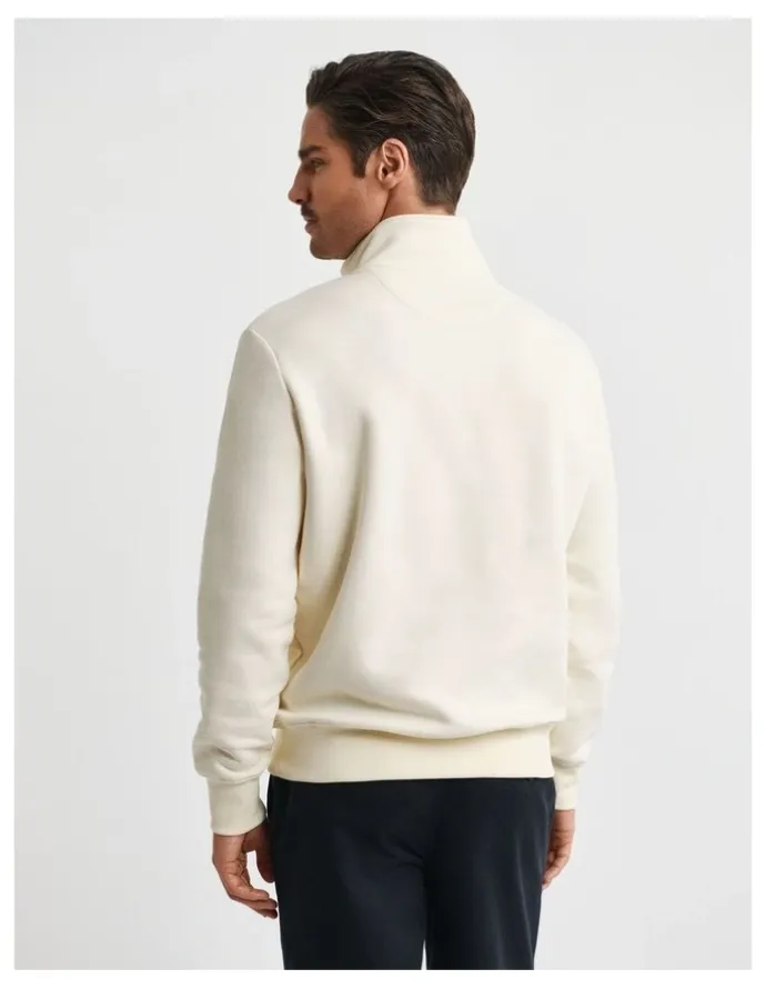 Gant 1949 Graphic Half-Zip Sweatshirt in Cream