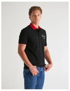 Gant Graphic Pique Polo Shirts in Black
