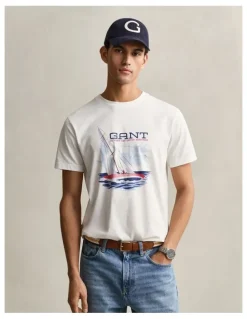 Gant Graphic T-Shirt in Eggshell