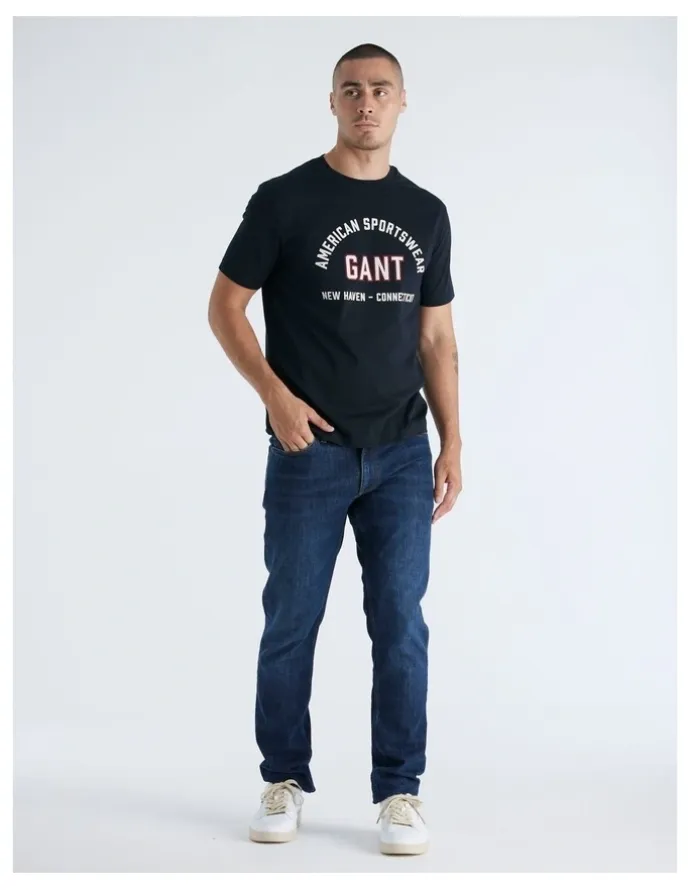 Gant Printed Graphic T-Shirt in Black