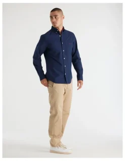 Gant Regular Fit Beefy Oxford Shirt in Evening Blue