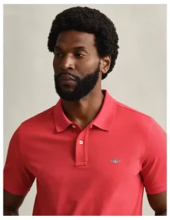 Gant Regular Fit Polo Shirt in Rose Red
