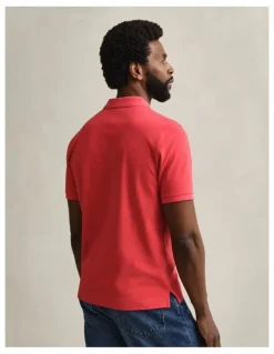 Gant Regular Fit Polo Shirt in Rose Red