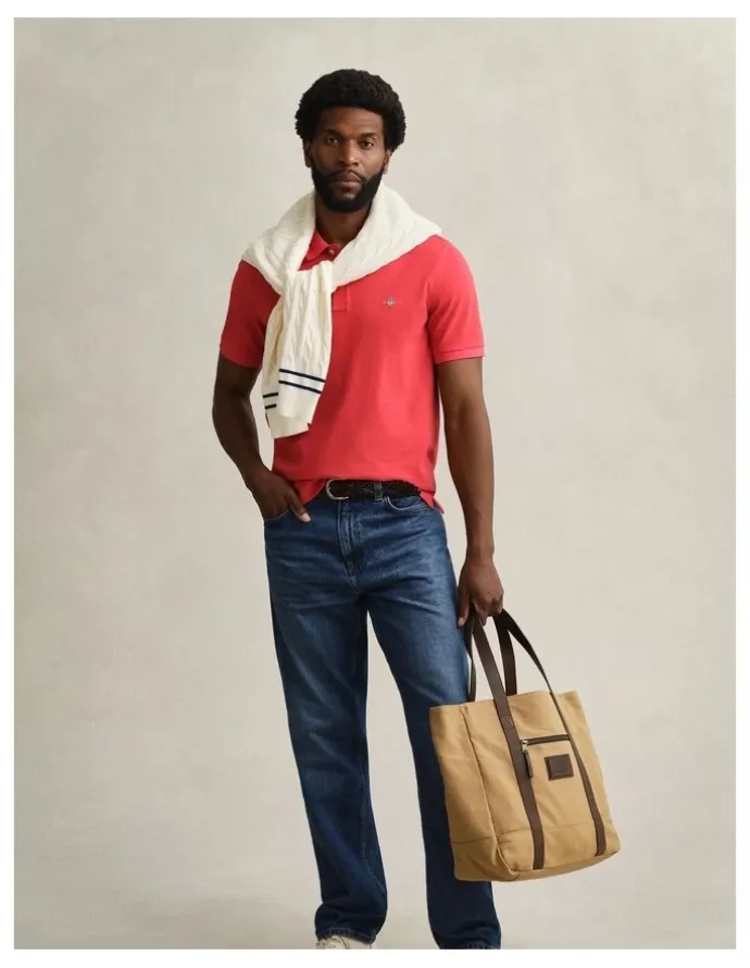 Gant Regular Fit Polo Shirt in Rose Red