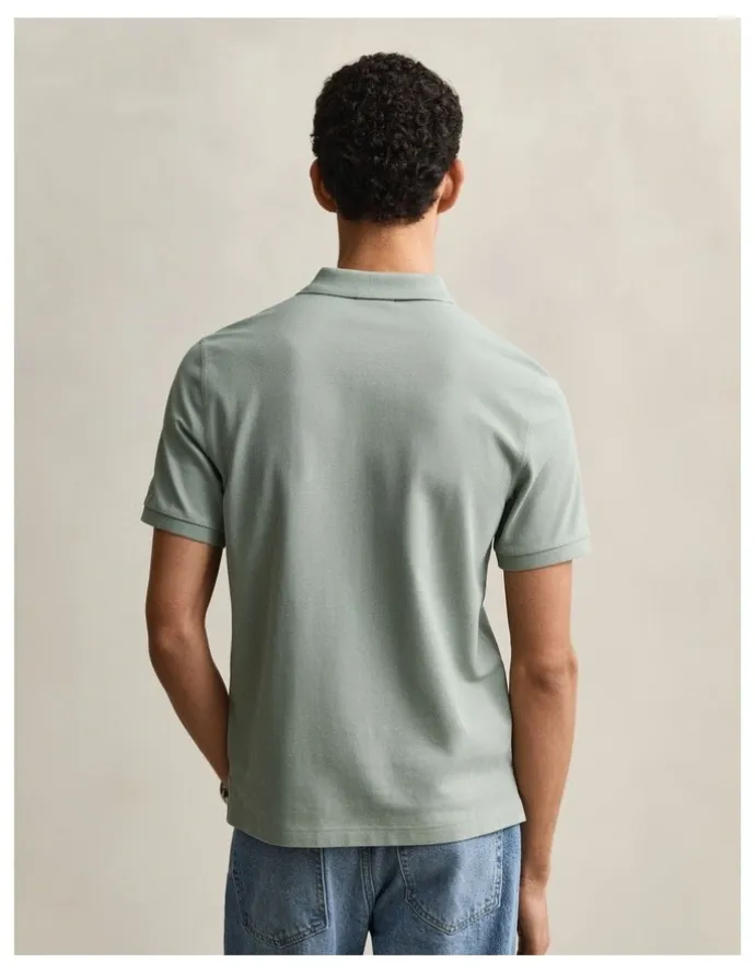 Gant Regular Fit Polo Shirt in Ceramic Grey