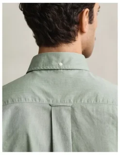 Gant Regular Fit Poplin Shirt in Herb Green