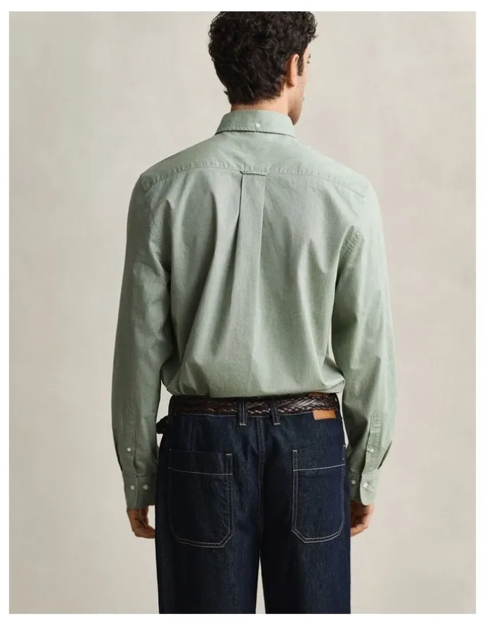 Gant Regular Fit Poplin Shirt in Herb Green