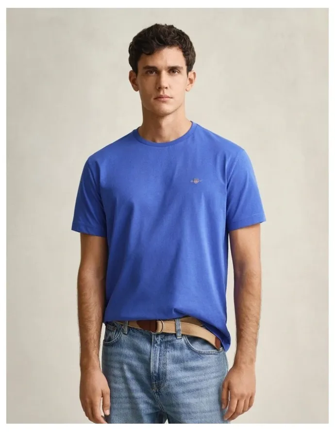 Gant Regular Fit Shield T-Shirt in Royal Blue