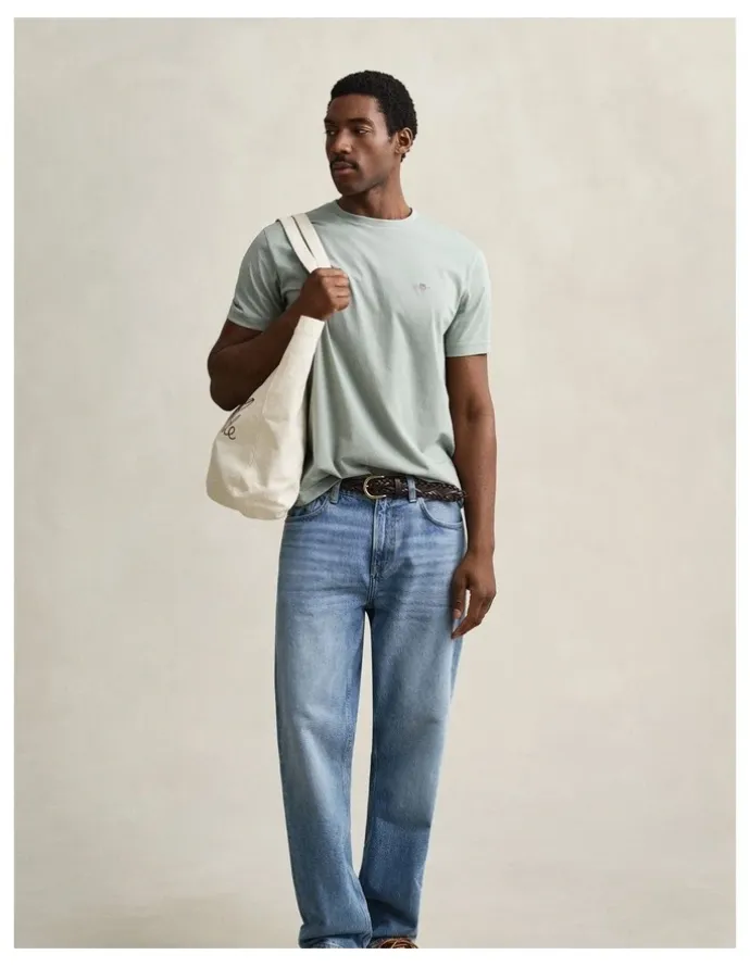 Gant Regular Fit Shield T-Shirt in Ceramic Grey