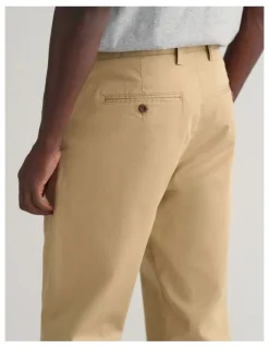 Gant Regular Fit Twill Chinos in Dark Khaki