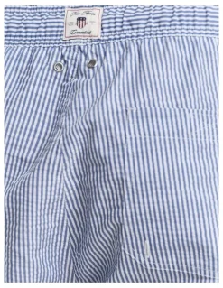 Gant Seersucker Swim Shorts in Rich Blue