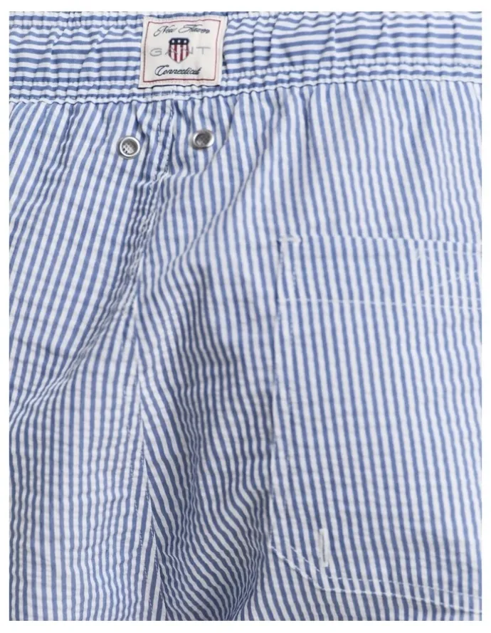 Gant Seersucker Swim Shorts in Rich Blue