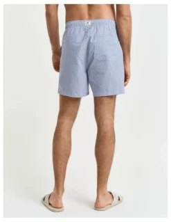 Gant Seersucker Swim Shorts in Rich Blue