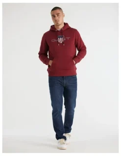 Gant Shield Hoodie in Plumped Red
