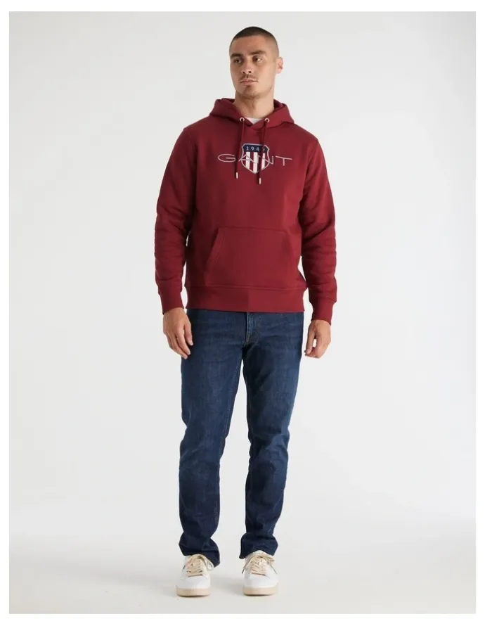 Gant Shield Hoodie in Plumped Red