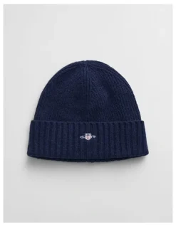 Gant Shield Wool Beanie in Blue