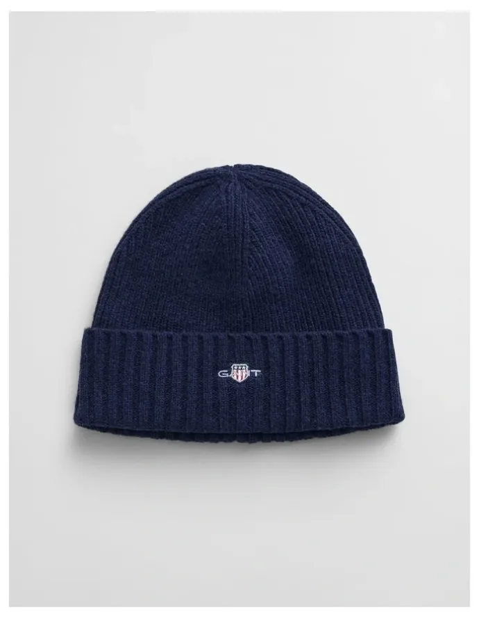 Gant Shield Wool Beanie in Blue