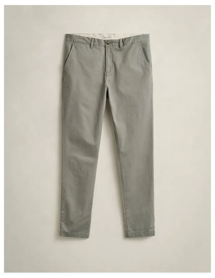 Gant Slim Fit Classic Chinos in Pewter Grey