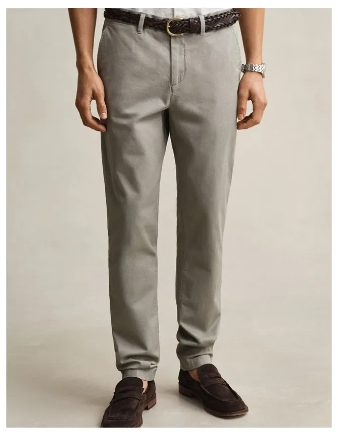 Gant Slim Fit Classic Chinos in Pewter Grey