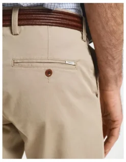 Gant Slim Fit Twill Chinos in Dark Khaki