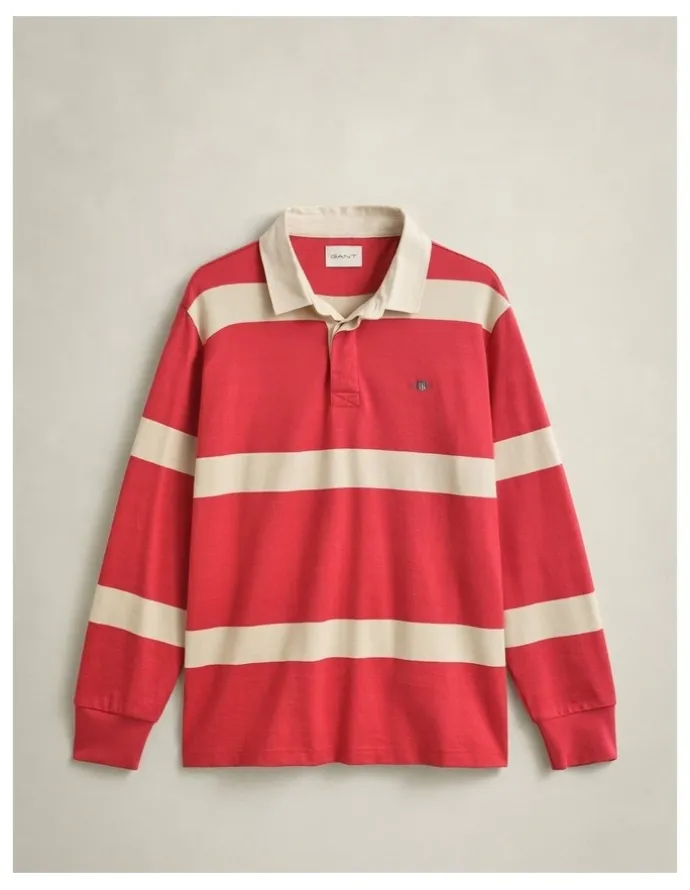 Gant Striped Rugger in Creamed White