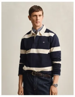 Gant Striped Rugger in Evening Blue