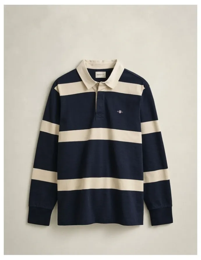 Gant Striped Rugger in Evening Blue