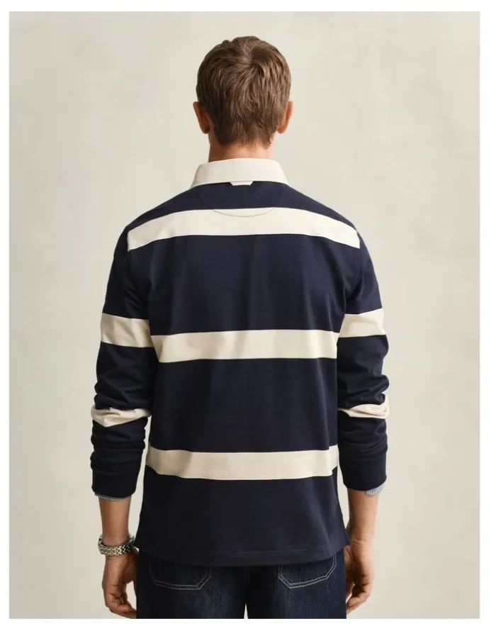 Gant Striped Rugger in Evening Blue