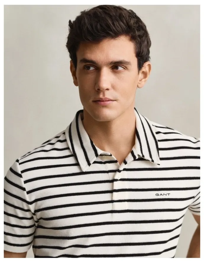 Gant Terry Cloth Polo Shirt in Creamed White