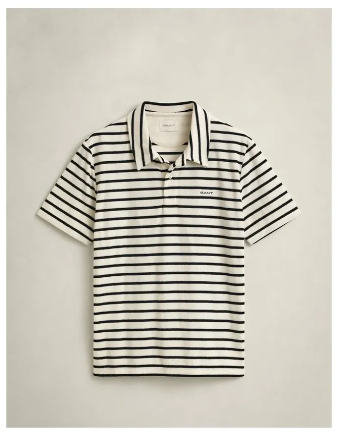 Gant Terry Cloth Polo Shirt in Creamed White