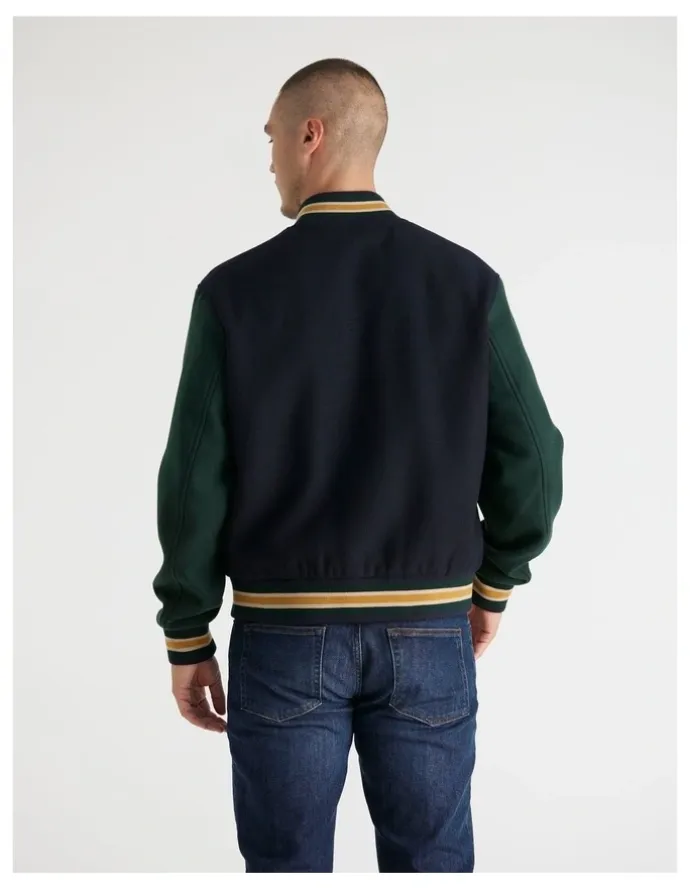 Gant Wool Mix Varsity Jacket 7006549 in Evening Blue