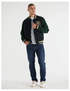 Gant Wool Mix Varsity Jacket 7006549 in Evening Blue