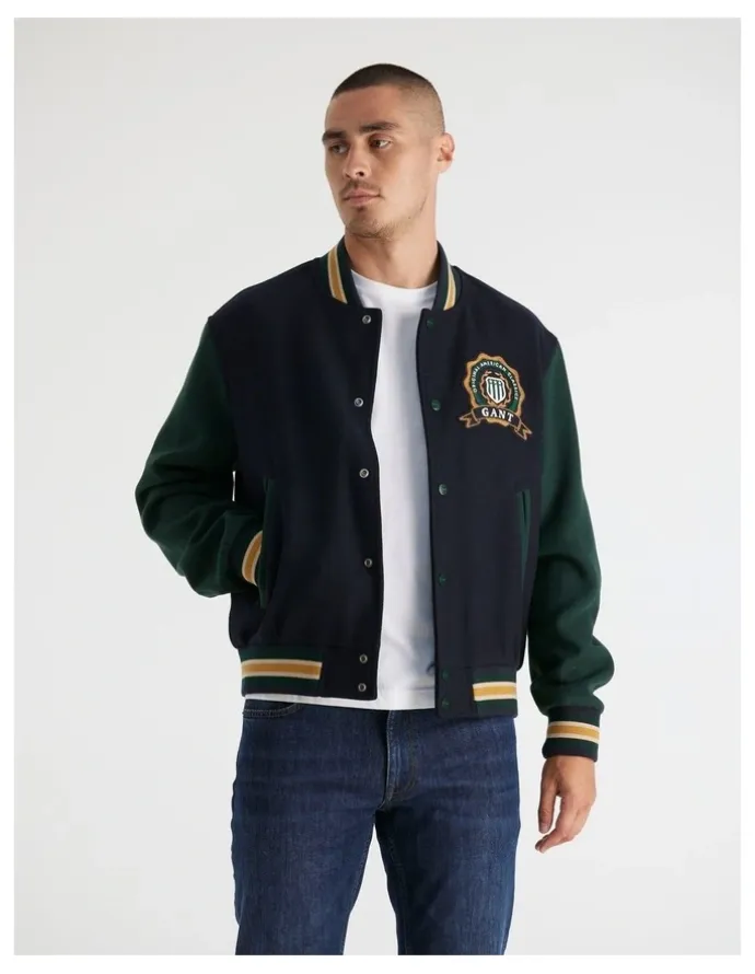 Gant Wool Mix Varsity Jacket 7006549 in Evening Blue