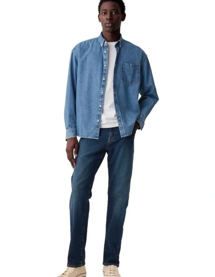 Gap Straight Jeans in Resin Rinse