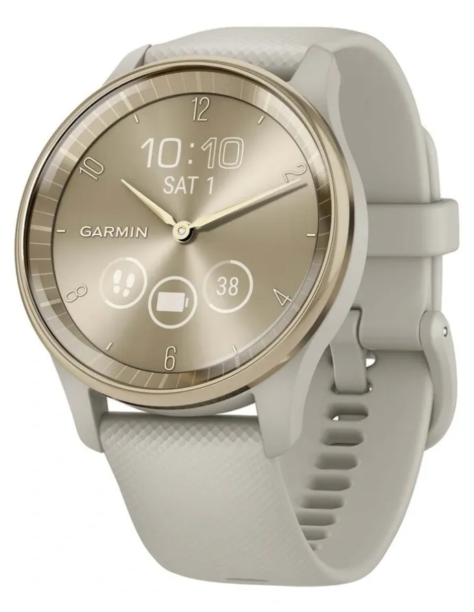 Garmin Vivomove Trend Hybrid Smartwatch in French Grey with Silicone Band