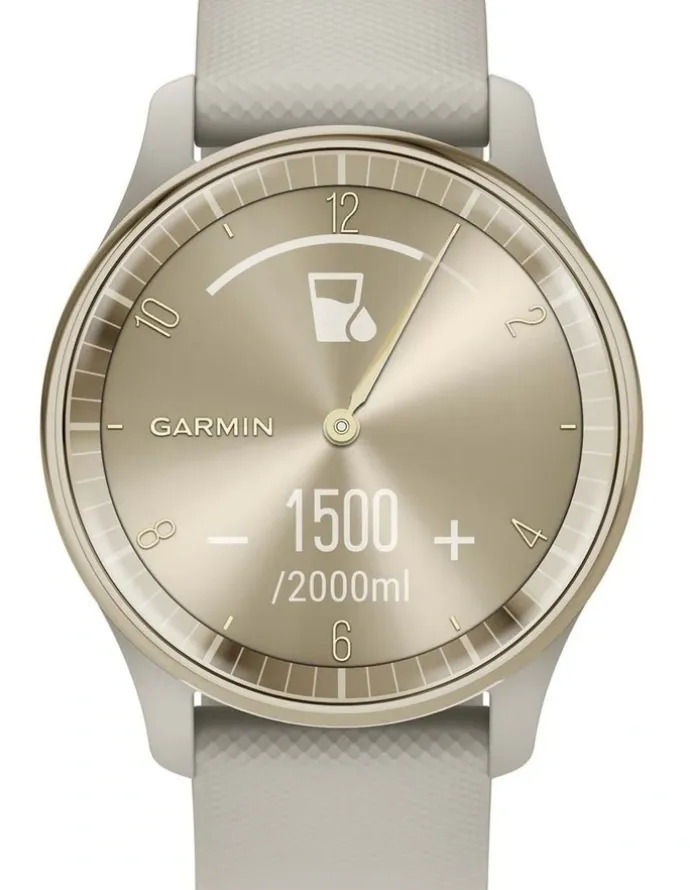 Garmin Vivomove Trend Hybrid Smartwatch in French Grey with Silicone Band