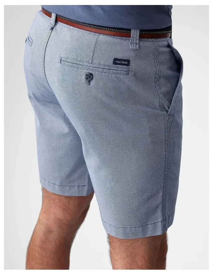 GAZMAN Active Quick Dry Houndstooth Shorts in Blue